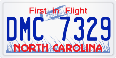 NC license plate DMC7329