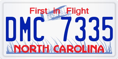 NC license plate DMC7335