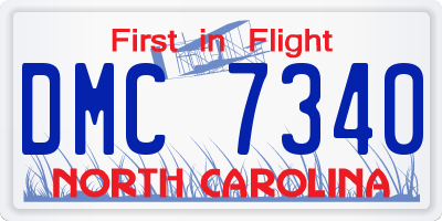 NC license plate DMC7340
