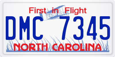 NC license plate DMC7345