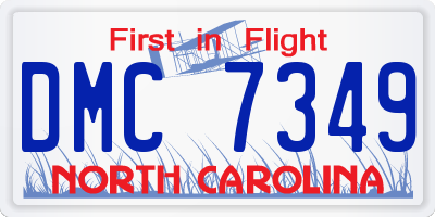 NC license plate DMC7349