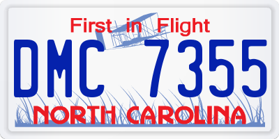 NC license plate DMC7355