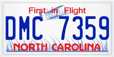 NC license plate DMC7359