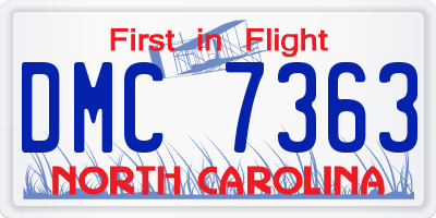 NC license plate DMC7363
