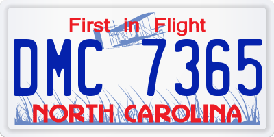 NC license plate DMC7365