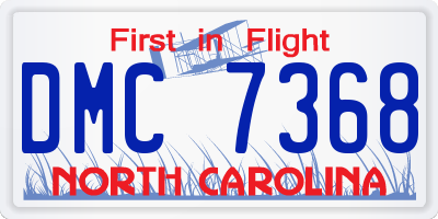 NC license plate DMC7368