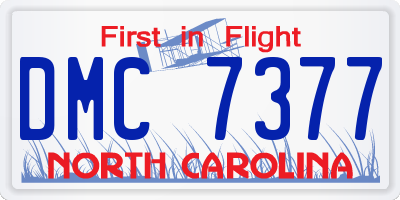 NC license plate DMC7377