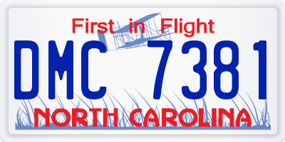 NC license plate DMC7381