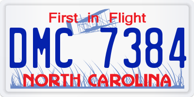 NC license plate DMC7384