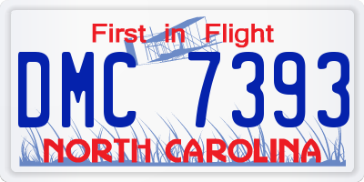 NC license plate DMC7393