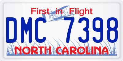NC license plate DMC7398