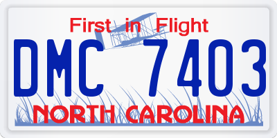 NC license plate DMC7403