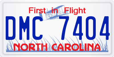 NC license plate DMC7404