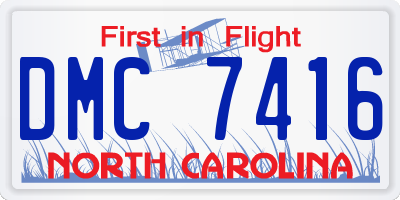 NC license plate DMC7416