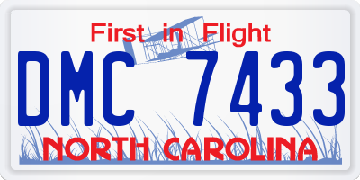 NC license plate DMC7433