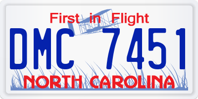 NC license plate DMC7451