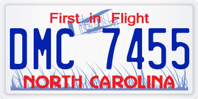 NC license plate DMC7455