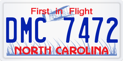 NC license plate DMC7472