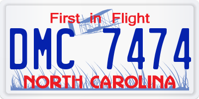 NC license plate DMC7474