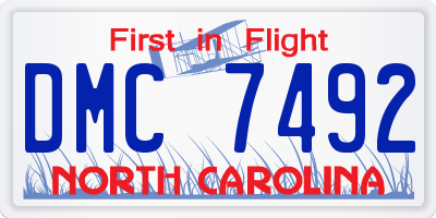 NC license plate DMC7492