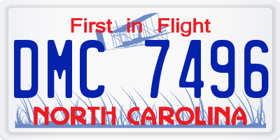 NC license plate DMC7496