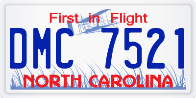NC license plate DMC7521