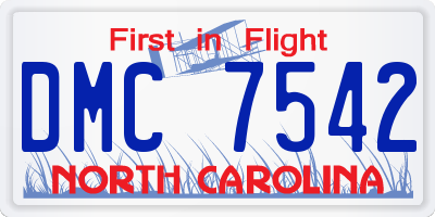 NC license plate DMC7542