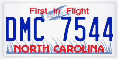NC license plate DMC7544