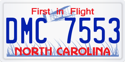 NC license plate DMC7553