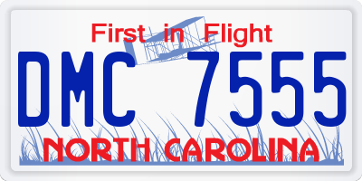 NC license plate DMC7555