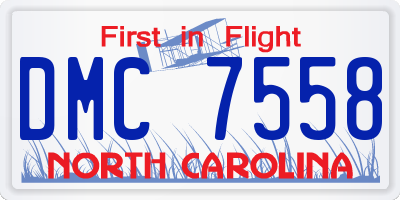 NC license plate DMC7558
