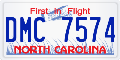 NC license plate DMC7574