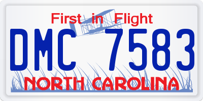 NC license plate DMC7583