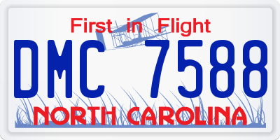 NC license plate DMC7588