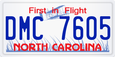 NC license plate DMC7605