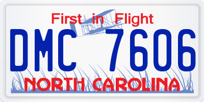NC license plate DMC7606