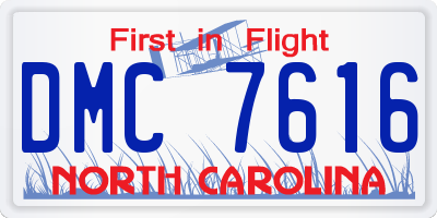 NC license plate DMC7616