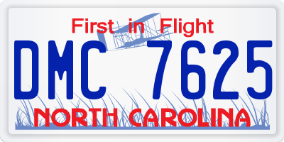 NC license plate DMC7625