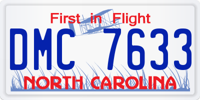 NC license plate DMC7633