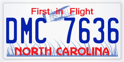 NC license plate DMC7636