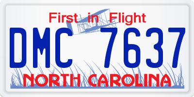 NC license plate DMC7637