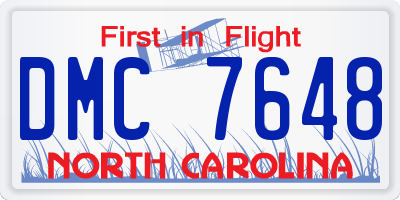 NC license plate DMC7648