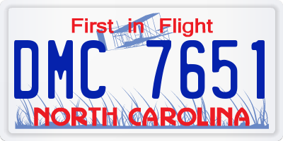 NC license plate DMC7651