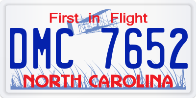 NC license plate DMC7652
