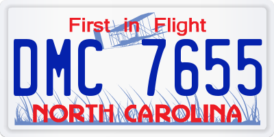 NC license plate DMC7655