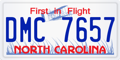 NC license plate DMC7657