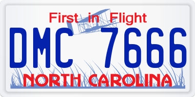 NC license plate DMC7666