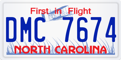 NC license plate DMC7674