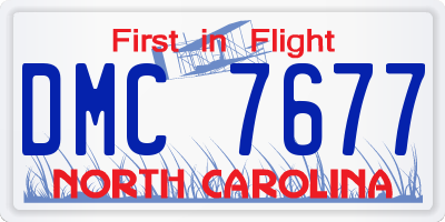 NC license plate DMC7677