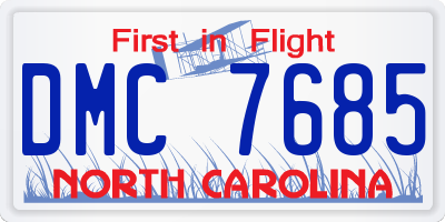 NC license plate DMC7685
